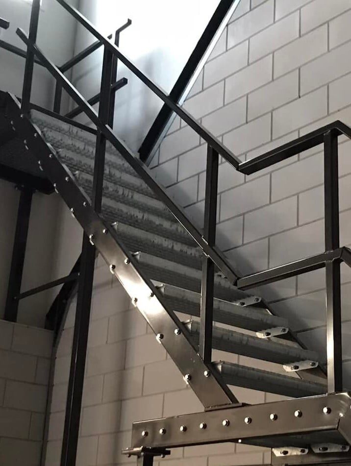 Trap van staal met poedercoating